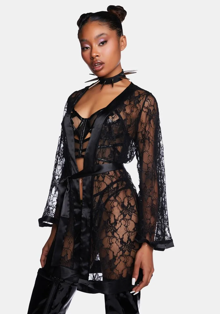 Obscene Fantasy Lace Robe sold by Dolls Kill product image thumbnail 3