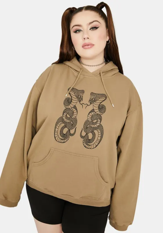 Plus Double Cobra Snake Hoodie sold by Dolls Kill