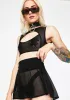 Black Mesh Skater Skirt sold by Dolls Kill