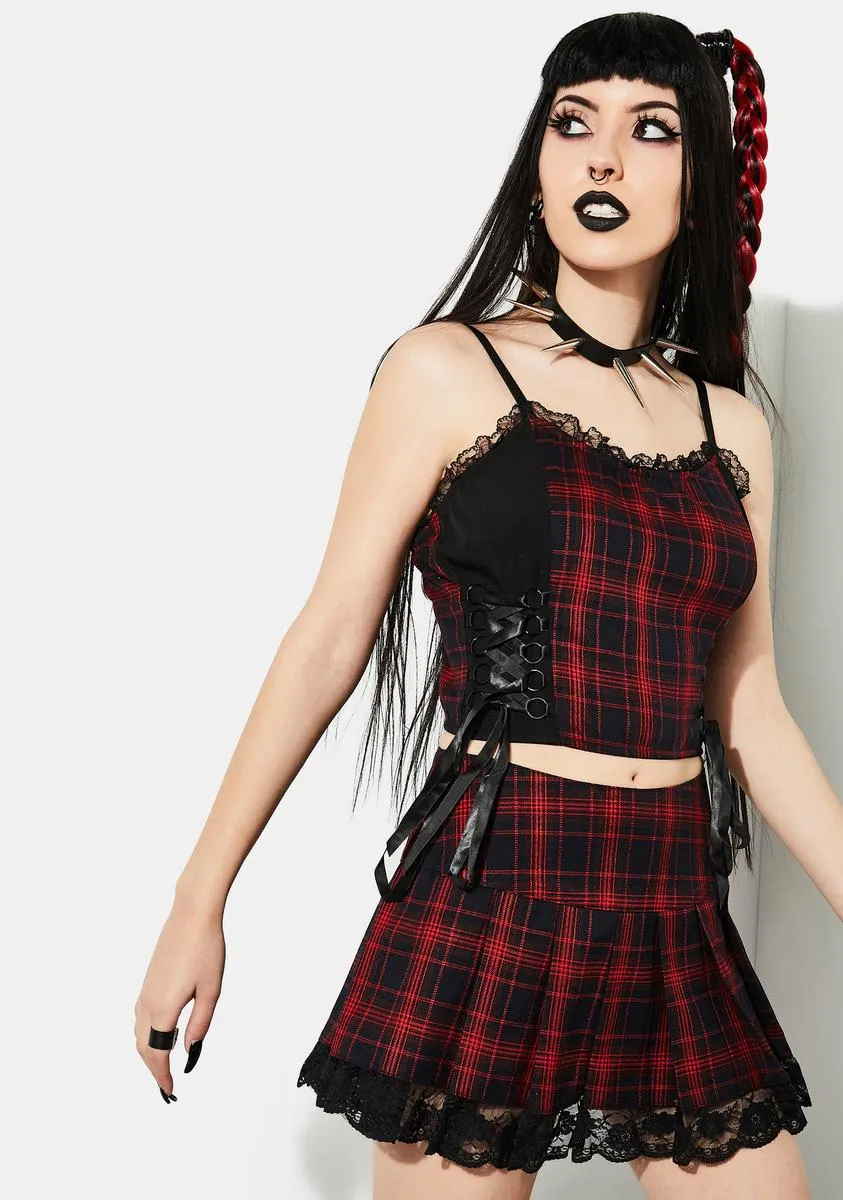 Born To Burn Plaid Crop Tank sold by Dolls Kill product image thumbnail 2