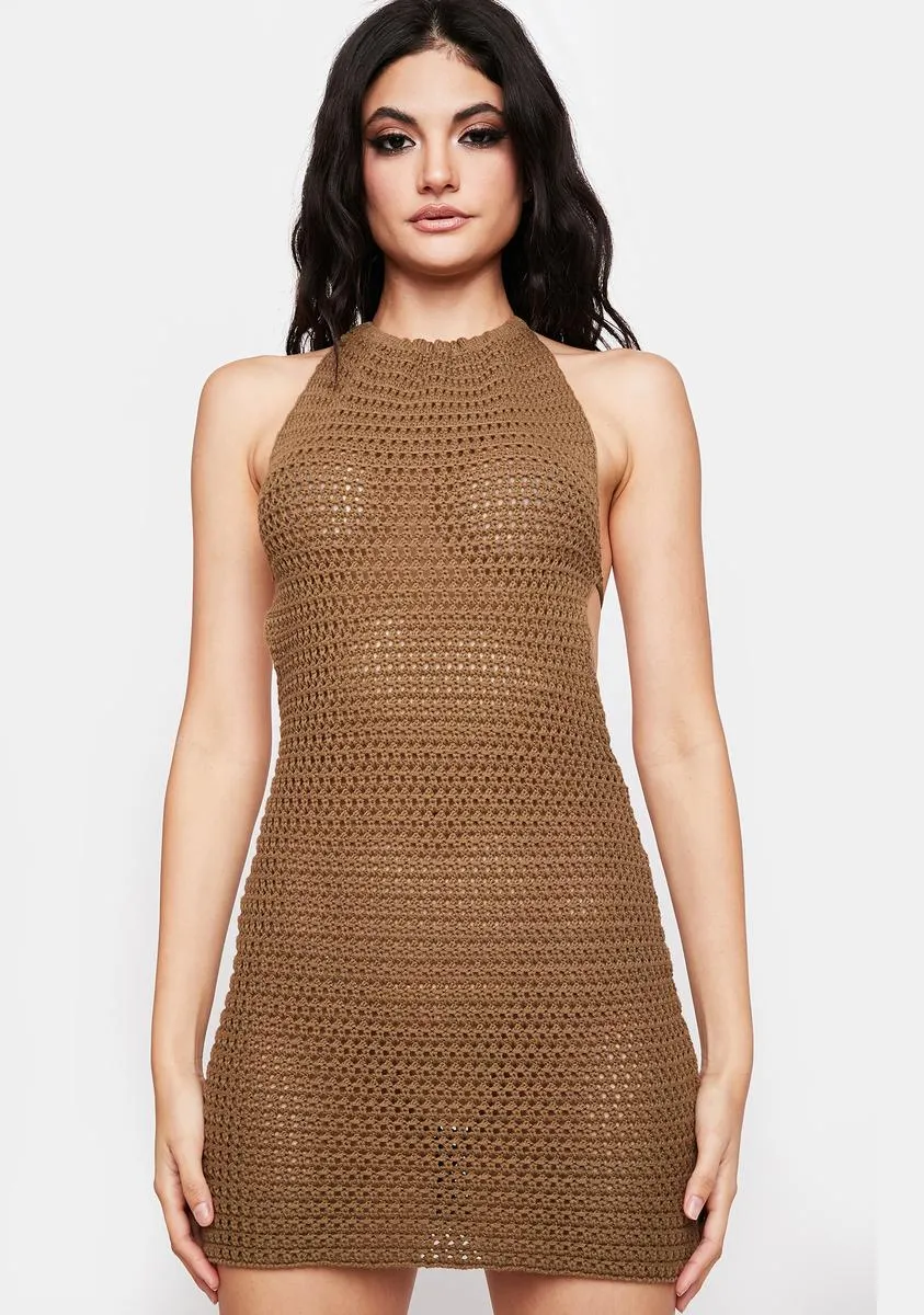 Olive Last Dance Halter Mini Dress sold by Dolls Kill