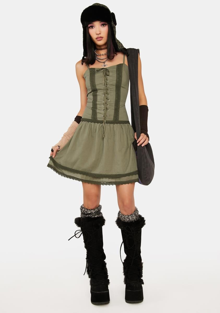 Dana Lace Up Corset Dress sold by Dolls Kill product image thumbnail 3