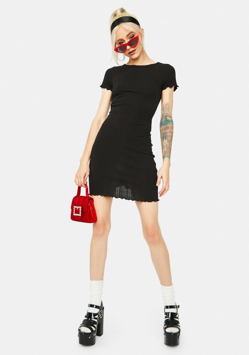 Time Well Spent Lettuce Trim Short Sleeve Mini Dress sold by Dolls Kill product image thumbnail 3