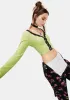 Lime Highly Selective Pointelle Lace Crop Top sold by Dolls Kill