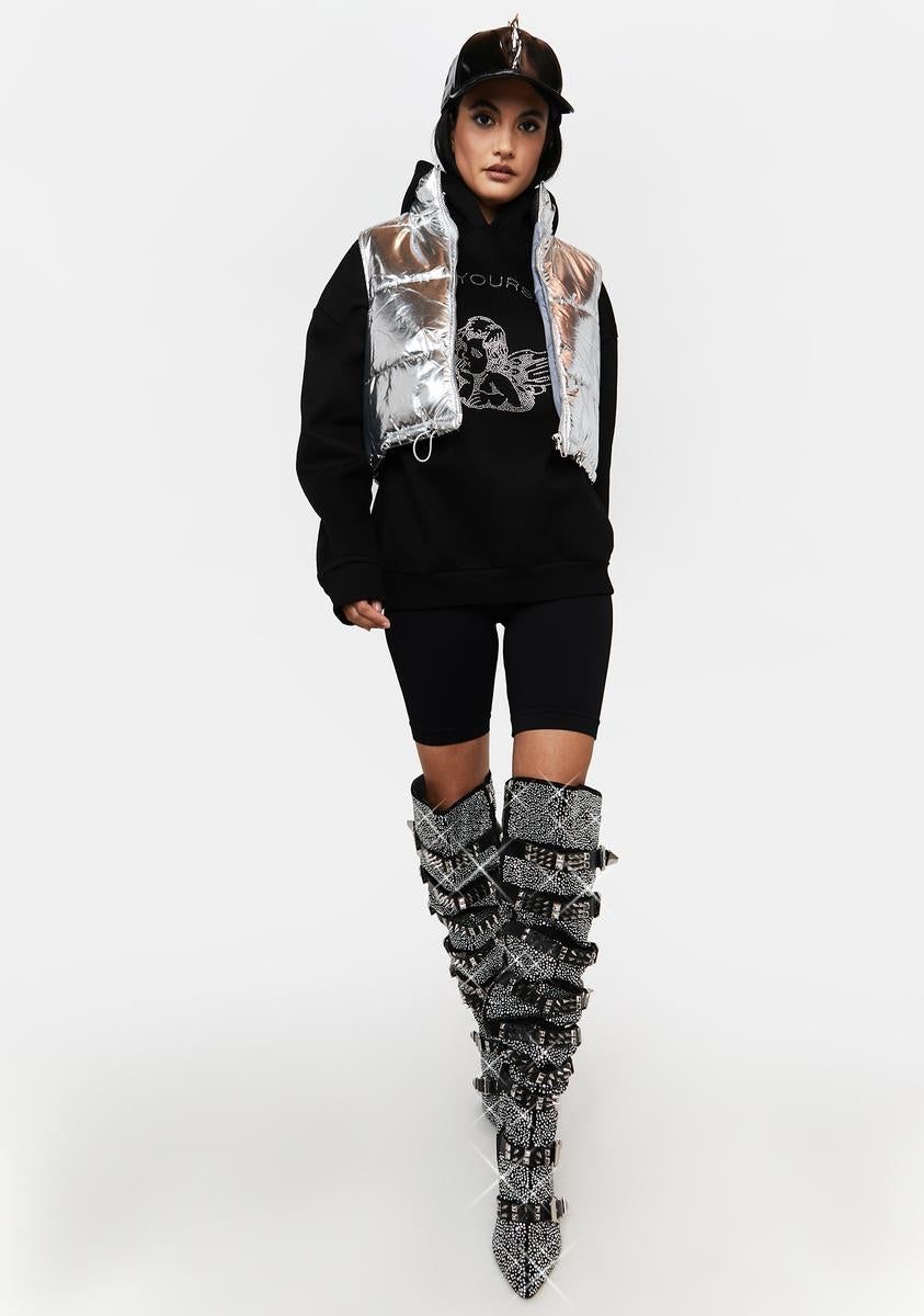 Silver Absolutely True Puffer Vest sold by Dolls Kill product image thumbnail 3