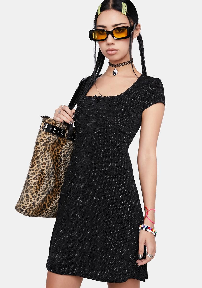 Lucky Caller Glitter Mini Dress sold by Dolls Kill product image thumbnail 2