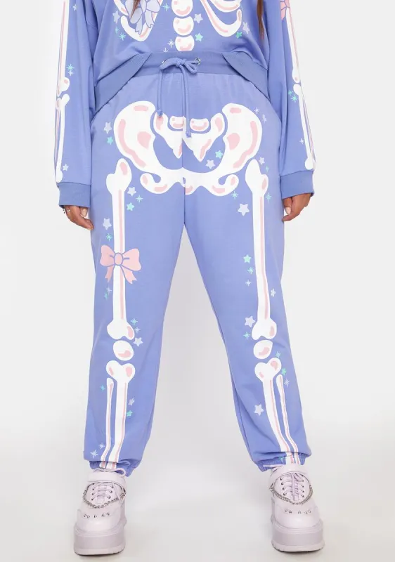 Plus Lavender Rattle My Bones Sweatpants sold by Dolls Kill