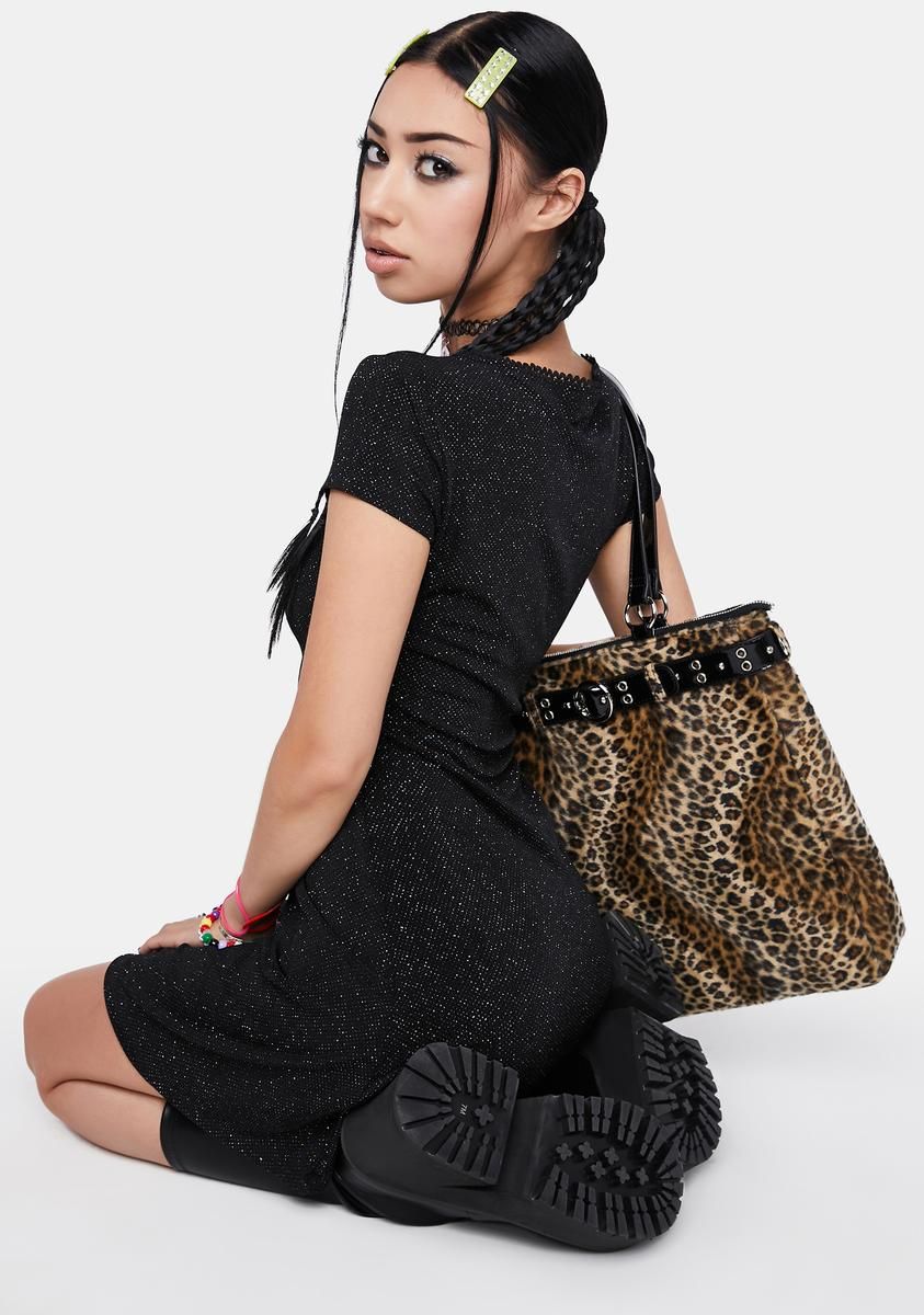 Lucky Caller Glitter Mini Dress sold by Dolls Kill product image thumbnail 4