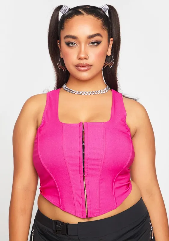 Plus Bubblegum Down For It Corset Top sold by Dolls Kill