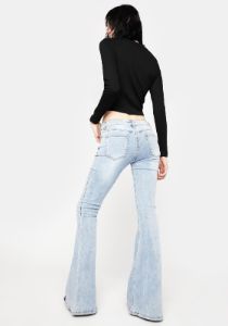 Rhapsody Low Rise Flare Jeans sold by Dolls Kill