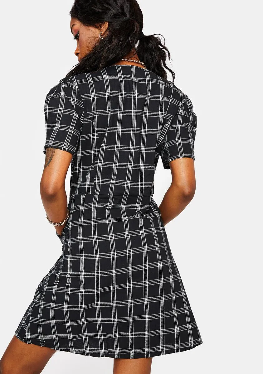 Noir Got You Addicted Plaid Mini Dress sold by Dolls Kill product image thumbnail 4