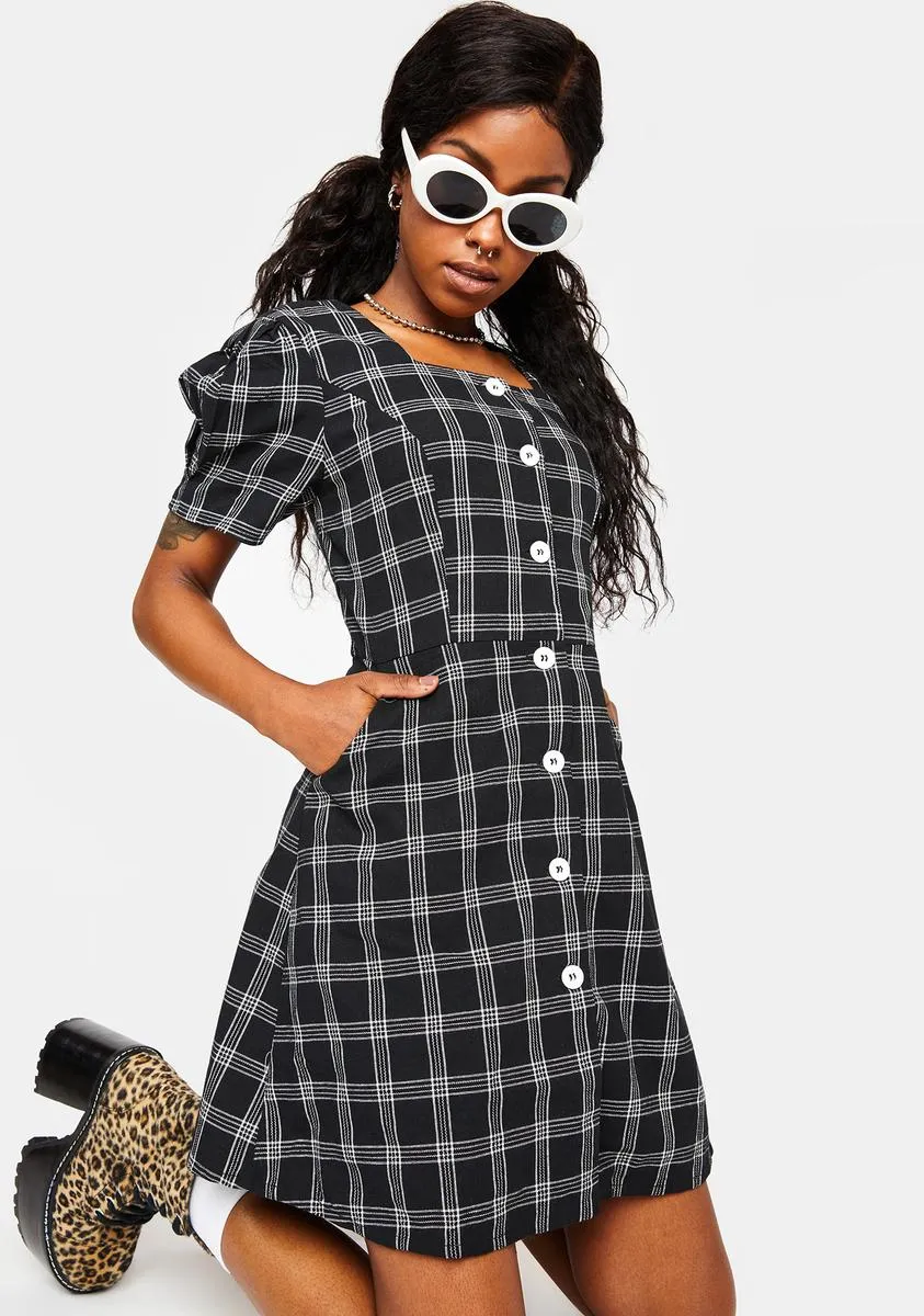 Noir Got You Addicted Plaid Mini Dress sold by Dolls Kill product image thumbnail 2