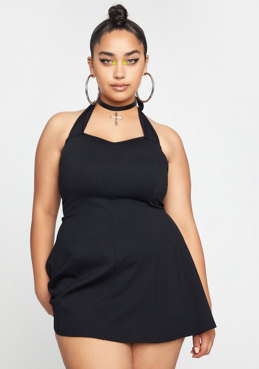 Plus Midnight Got Spirit Flared Mini Dress sold by Dolls Kill