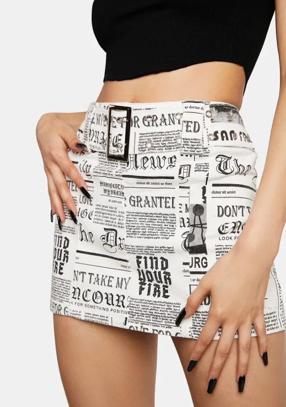 Newsflash Low-Rise Mini Skirt sold by Dolls Kill