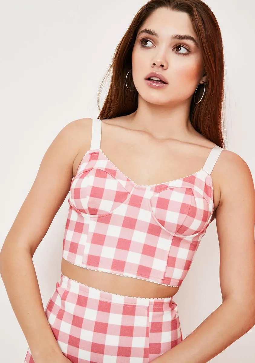 We Belong Together Gingham Bustier Top sold by Dolls Kill