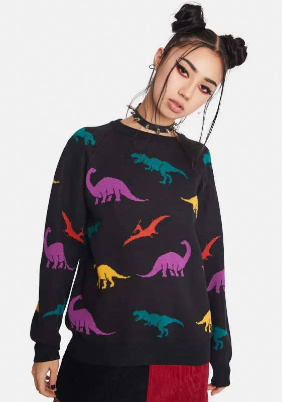 Dino Days Knit Sweater sold by Dolls Kill