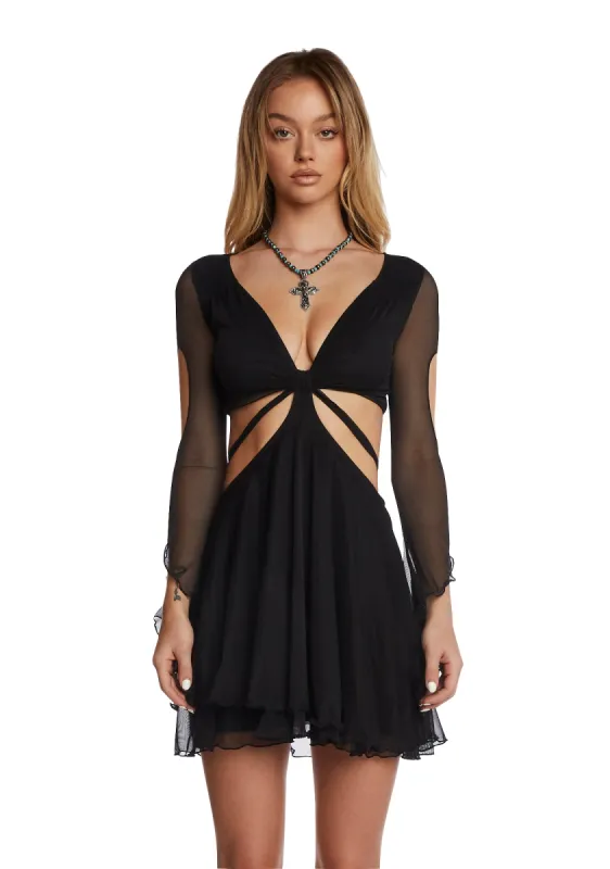 Sydney Mini Dress - Black sold by Dolls Kill
