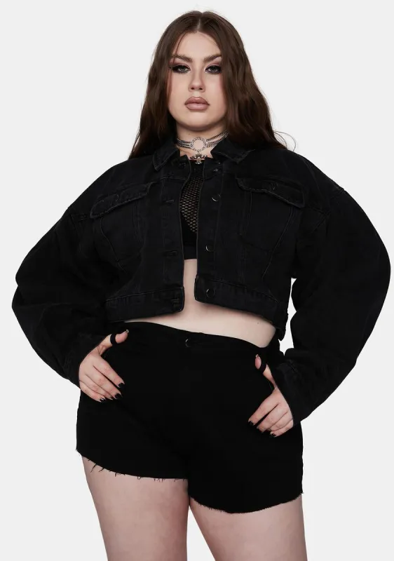 Plus Set Em Straight Cropped Jacket sold by Dolls Kill