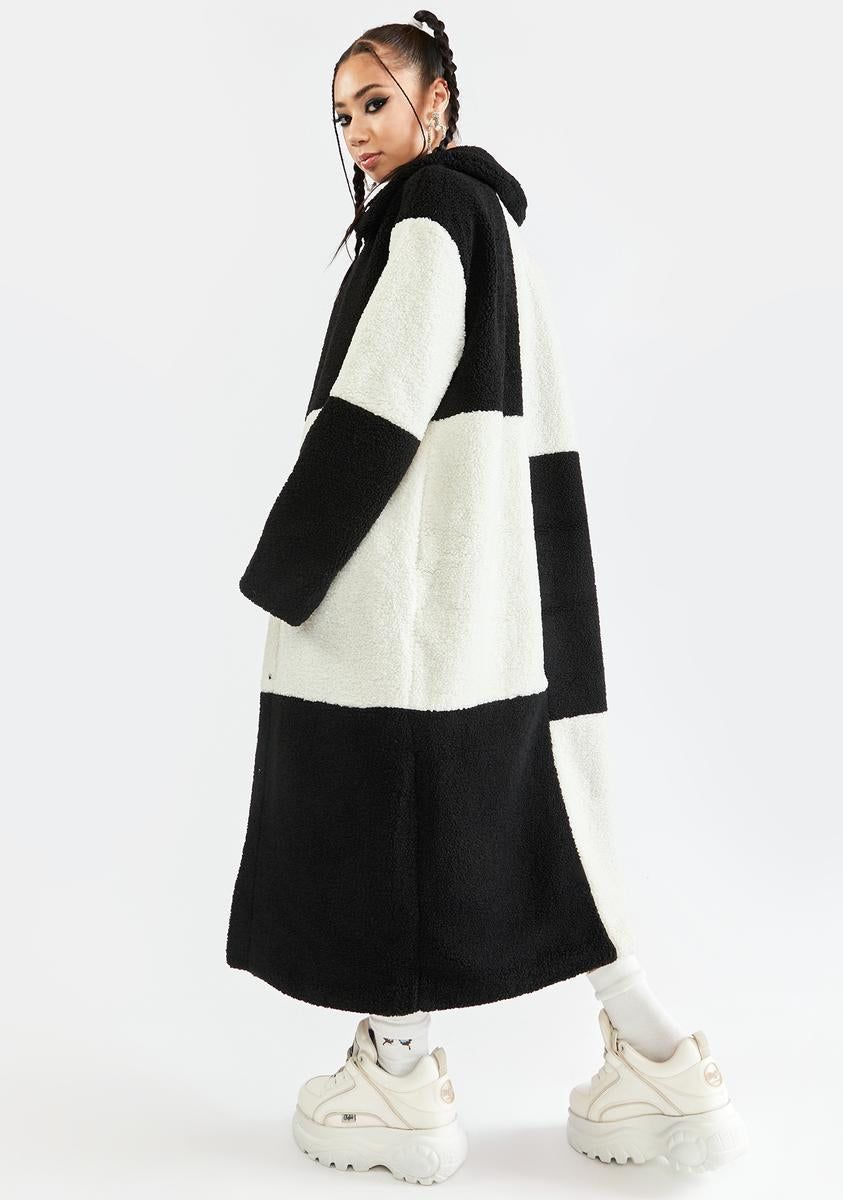 Black Cream Patchwork Coat sold by Dolls Kill product image thumbnail 4