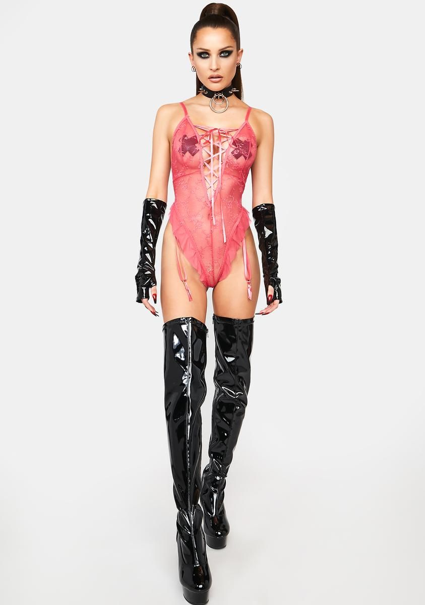 Woe Is Me Lace Up Teddy sold by Dolls Kill product image thumbnail 5