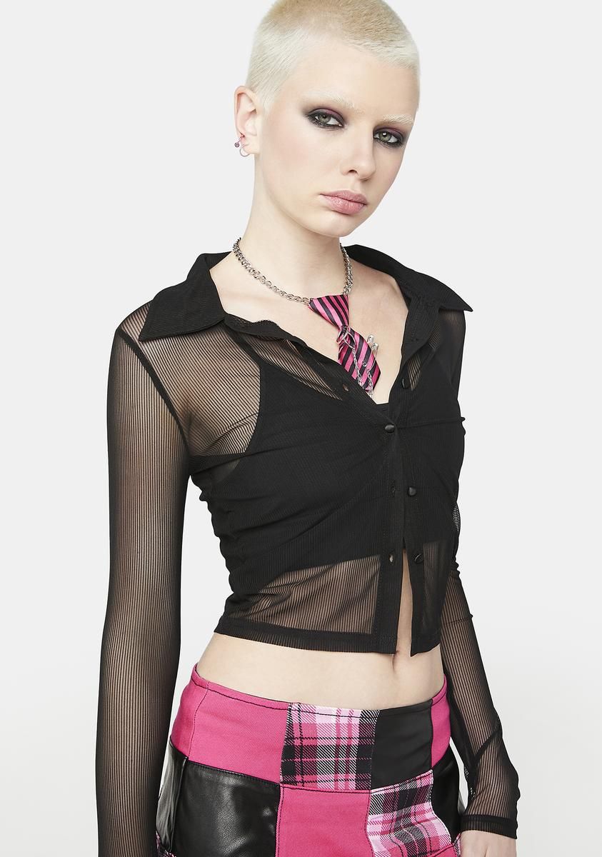 Midnight You Got Served Mesh Top sold by Dolls Kill product image thumbnail 2