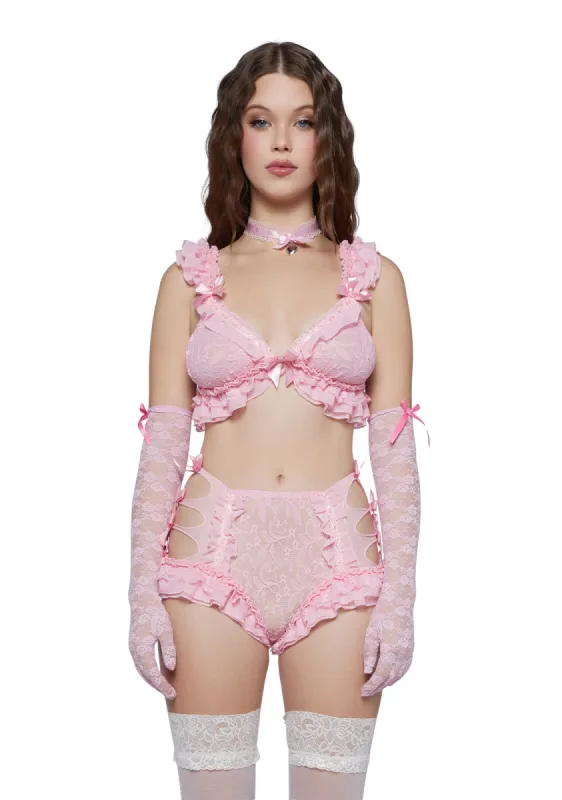 Everybody Needs Somebody Lace Bralette - Light Pink sold by Dolls Kill