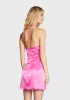 Pink Satin Halter Mini Dress sold by Dolls Kill
