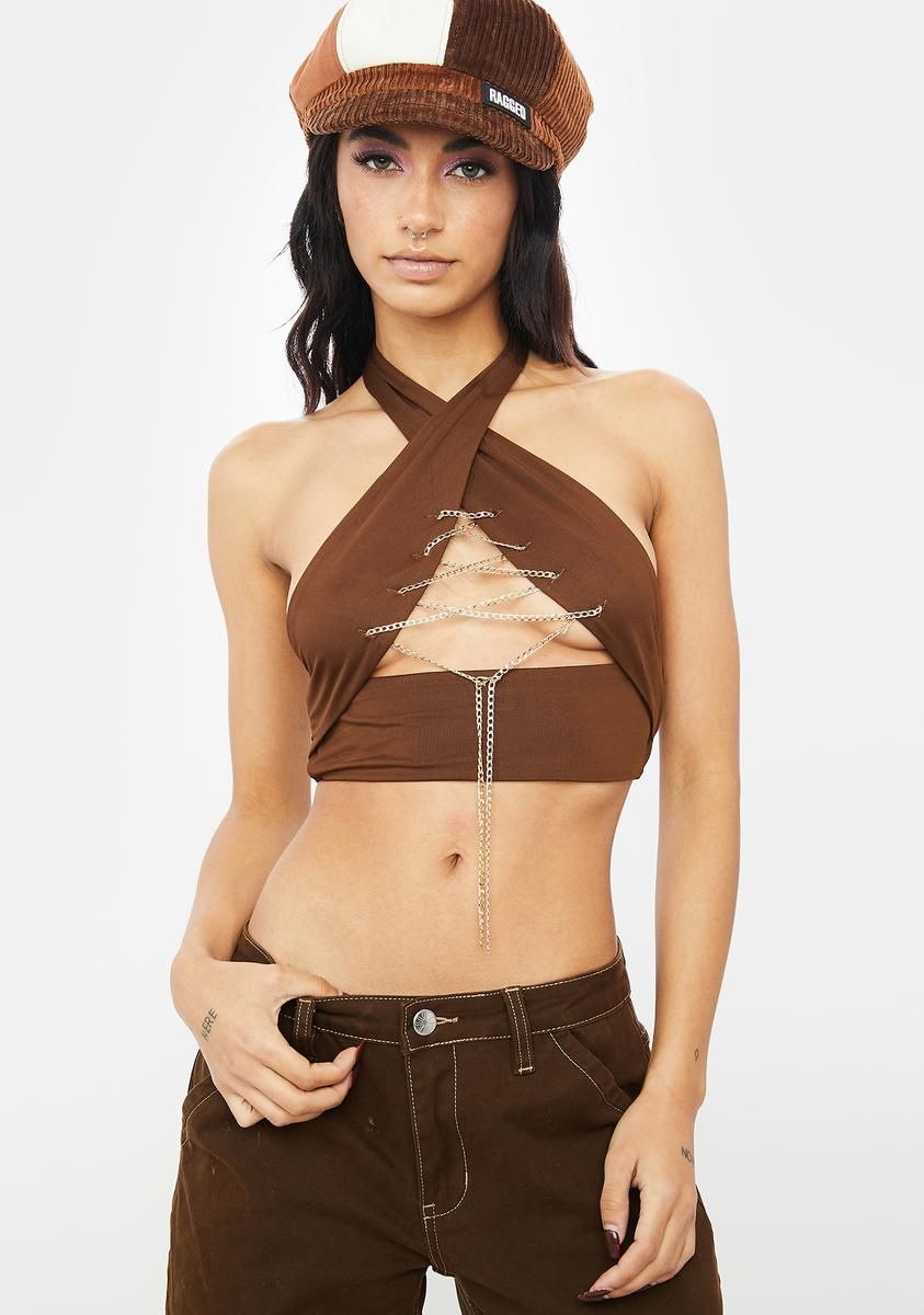 Coffee Be Careful Halter Top sold by Dolls Kill