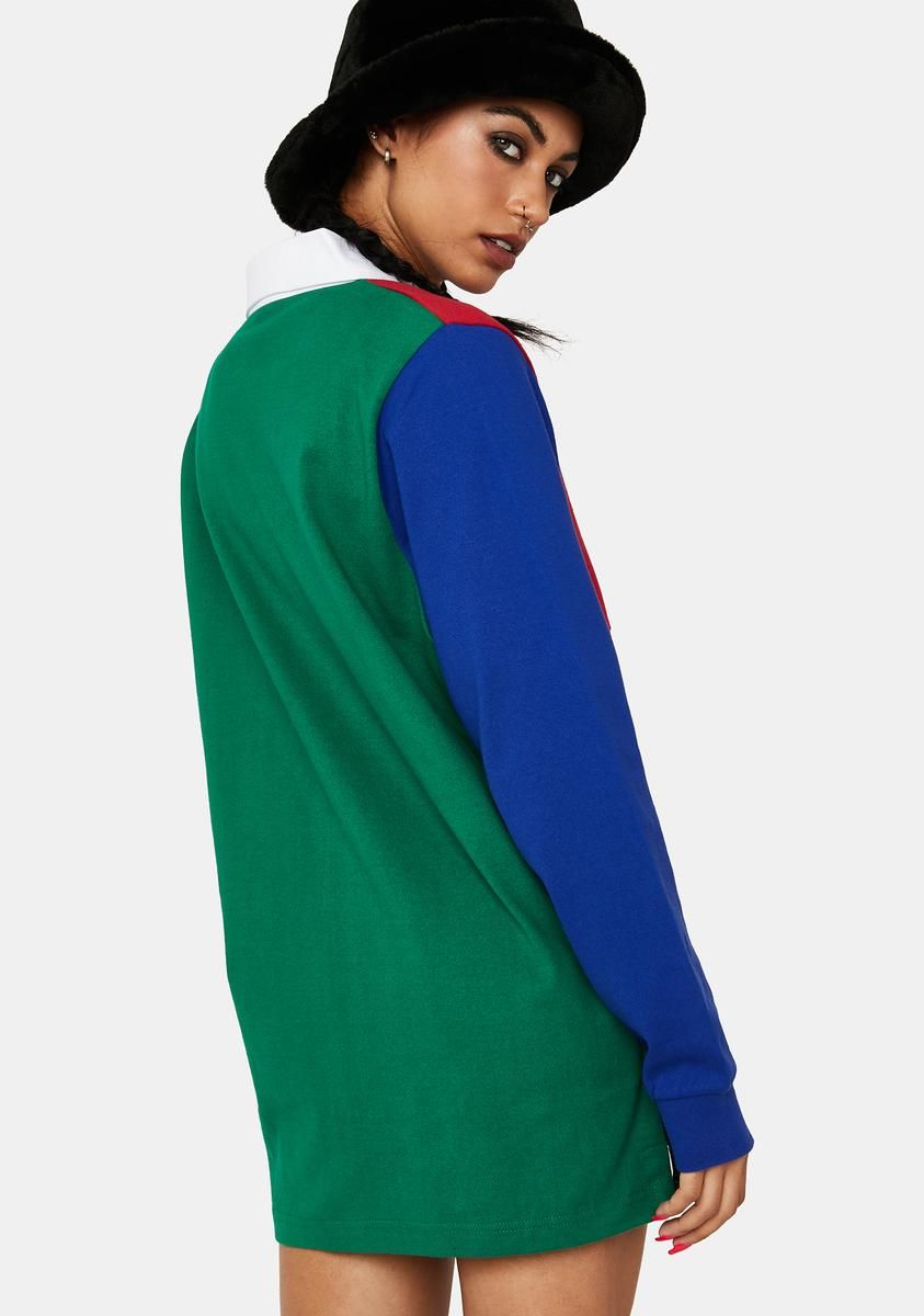 Color Block Long Sleeve Rugby Tee sold by Dolls Kill product image thumbnail 4