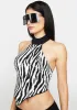 Something Done Zebra Halter Top sold by Dolls Kill