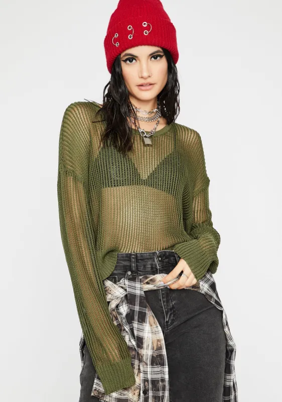 Do Or Dare Sheer Sweater sold by Dolls Kill