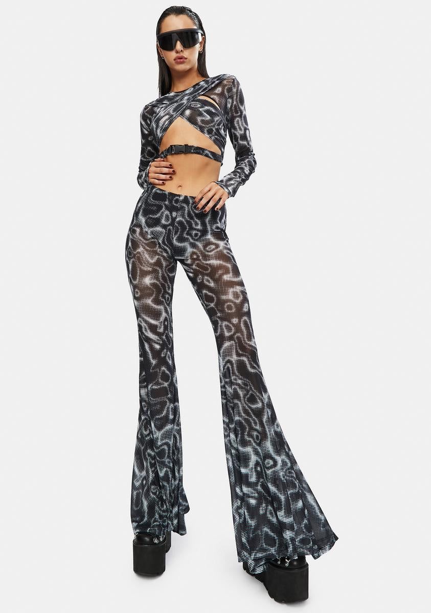 Ripple Effect Mesh Crop Top sold by Dolls Kill product image thumbnail 3