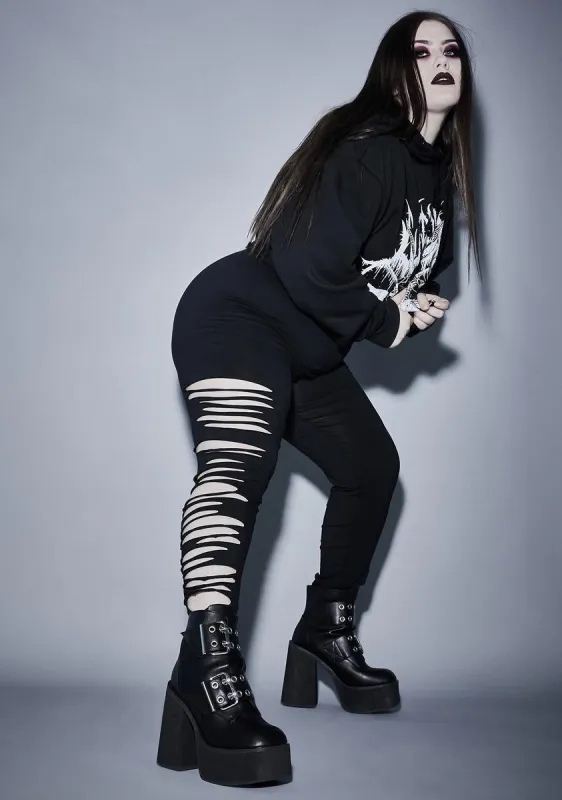 Sacred Immortal Crypt Creeper Shredded Leggings sold by Dolls Kill