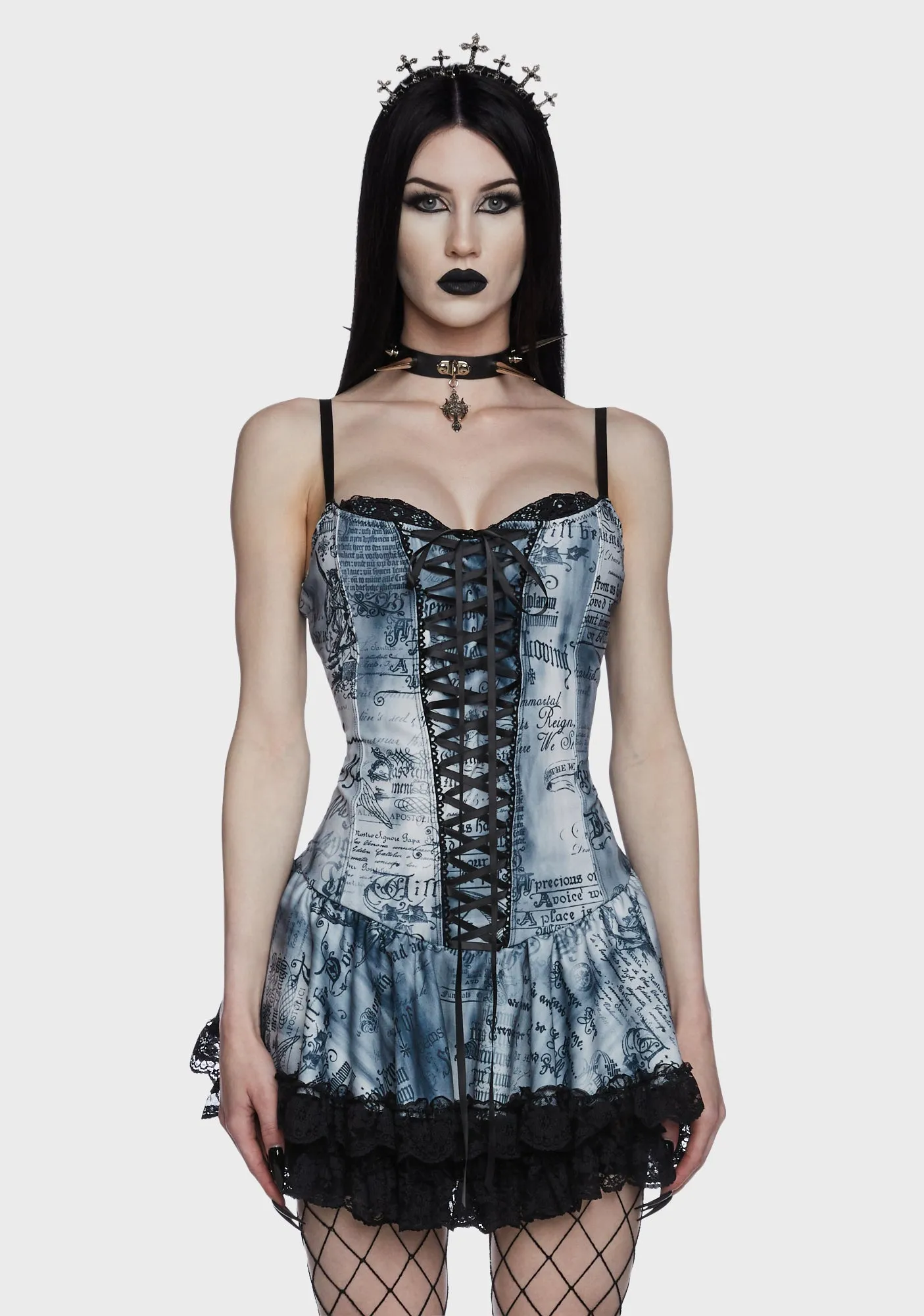 Dark Writings Corset Dress sold by Dolls Kill