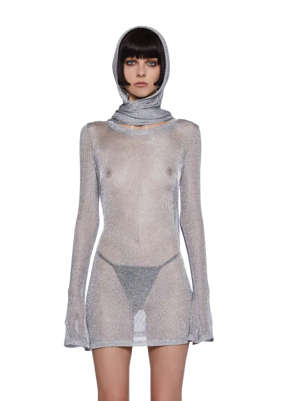 Tempo Metallic Knit Mini Dress sold by Dolls Kill