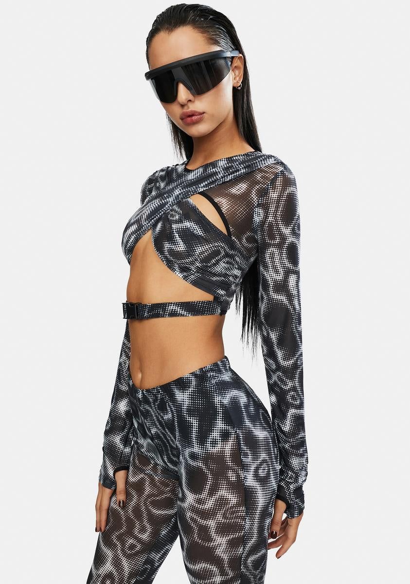 Ripple Effect Mesh Crop Top sold by Dolls Kill product image thumbnail 2