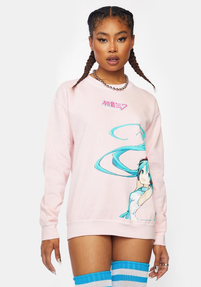 X Hatsune Miku Lilac Graphic Pullover sold by Dolls Kill