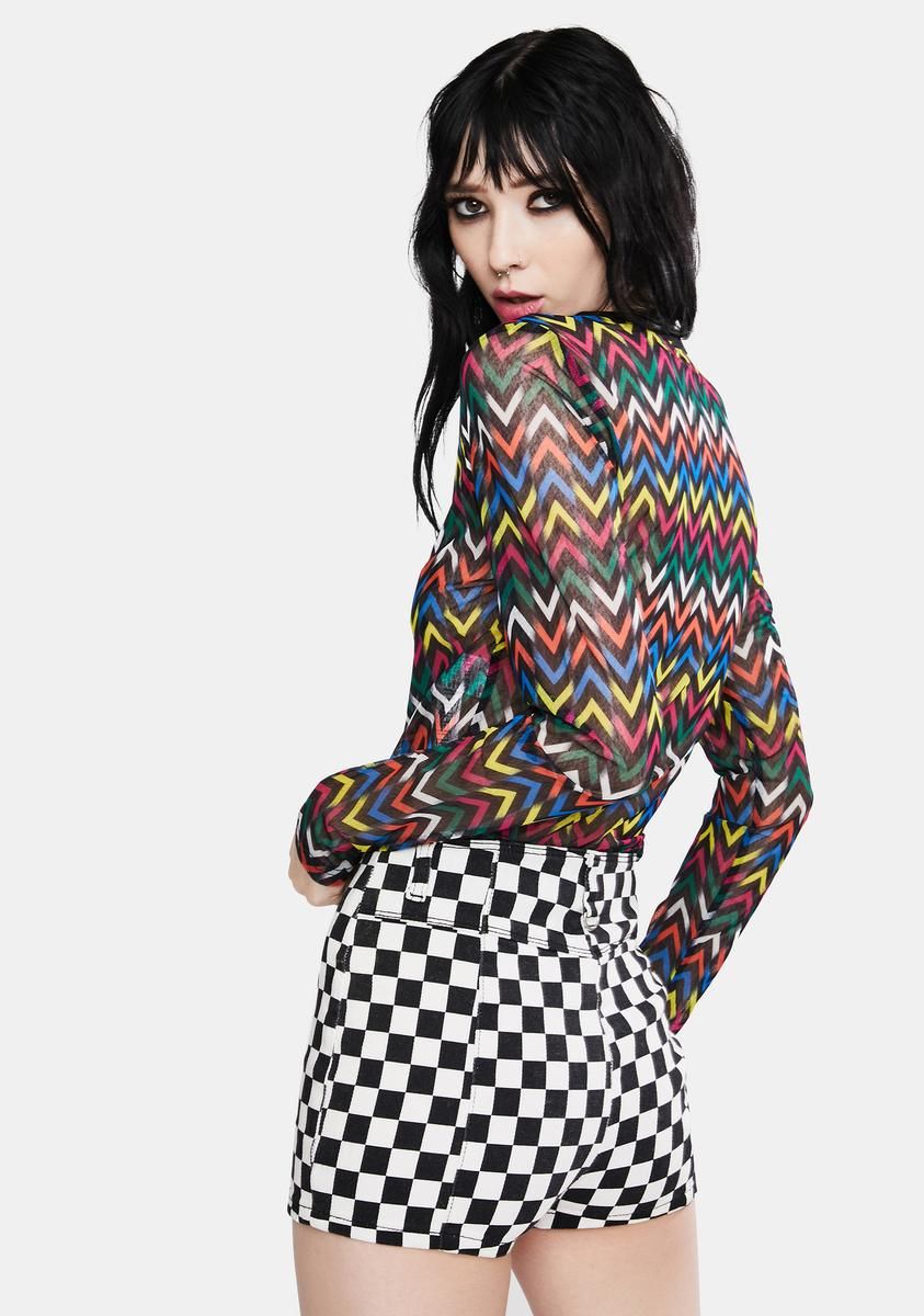 Mix Tape Chevron Mesh Top sold by Dolls Kill product image thumbnail 4