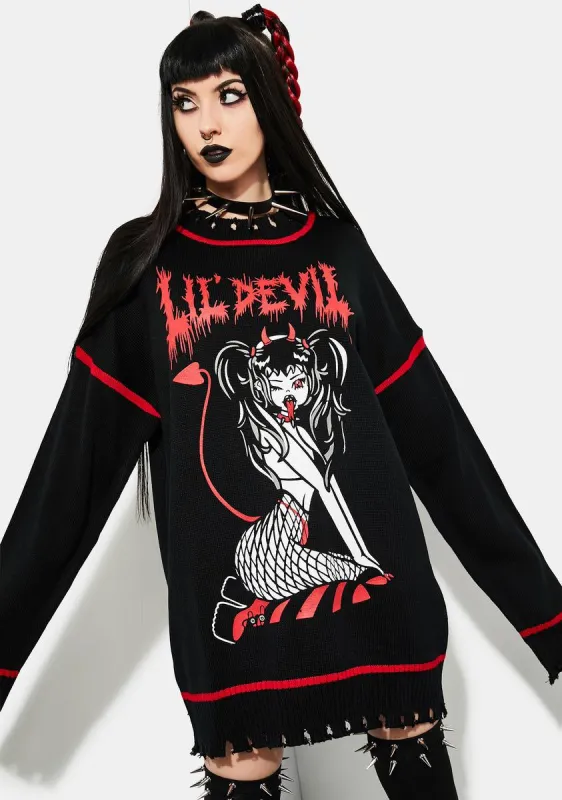 Chaotic Evil Knit Sweater sold by Dolls Kill