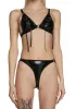 Gothic Punk Vegan Leather Lace Up Lingerie Set sold by Dolls Kill