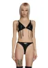 Gothic Punk Vegan Leather Lace Up Lingerie Set sold by Dolls Kill