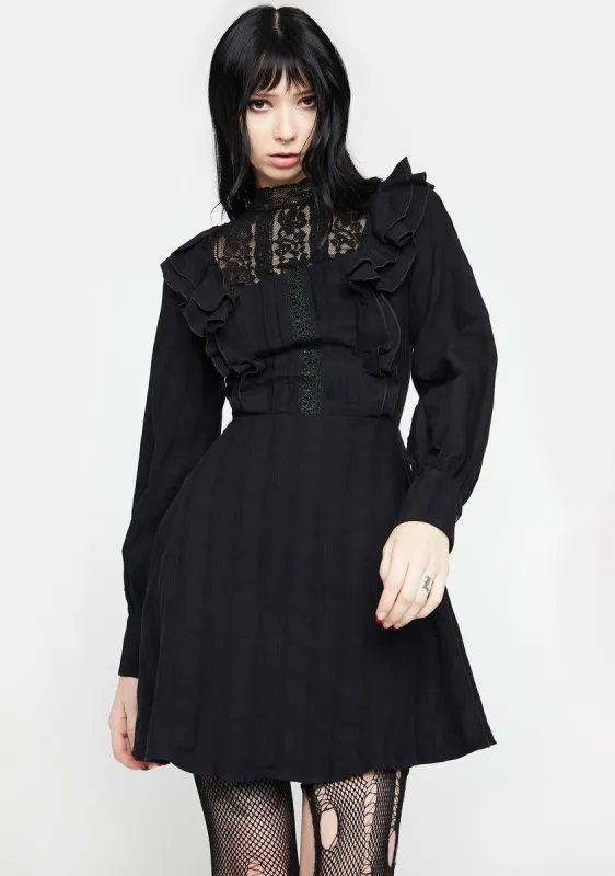Dark Mysterious Frilly Lace Dress sold by Dolls Kill
