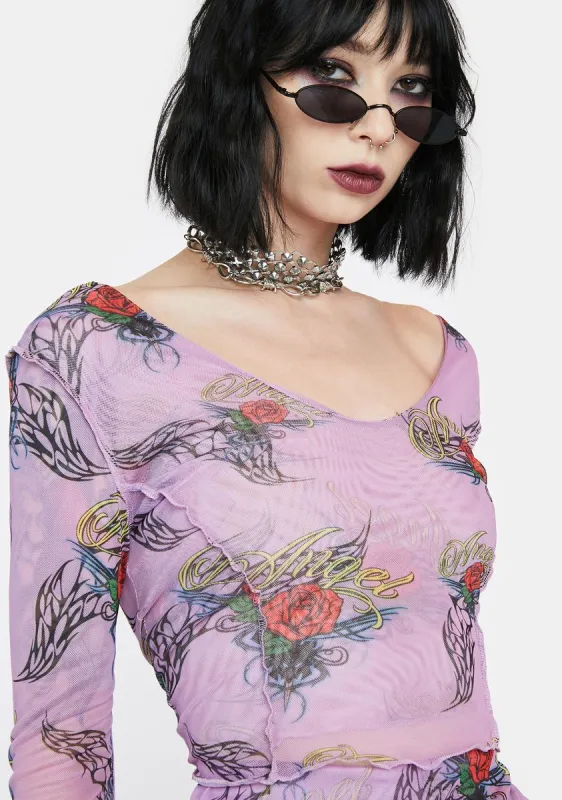 Angel Rose Long Sleeve Top sold by Dolls Kill
