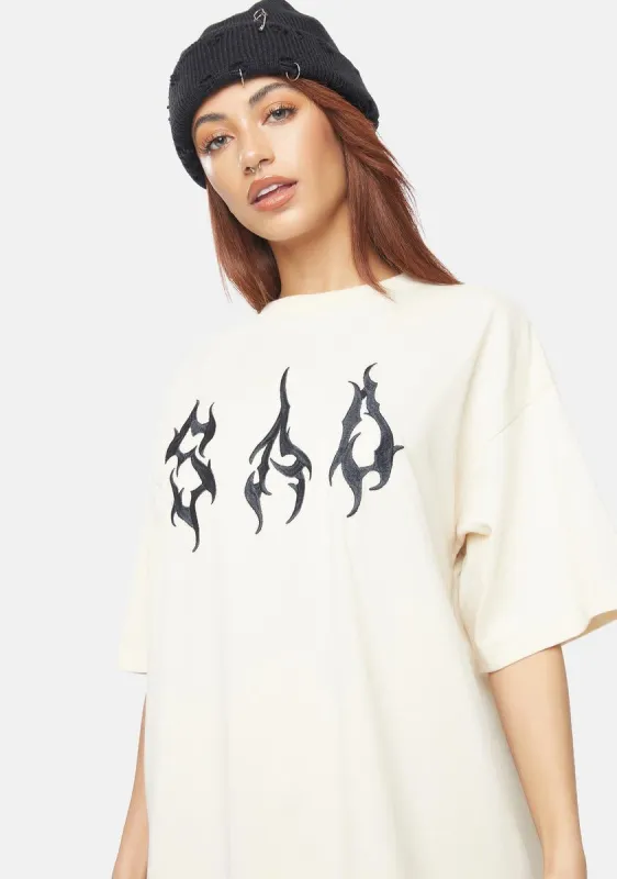 Sad Oversized Graphic Tee sold by Dolls Kill
