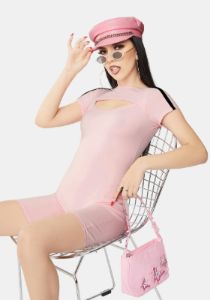 Short Sleeve Cut-Out Romper sold by Dolls Kill