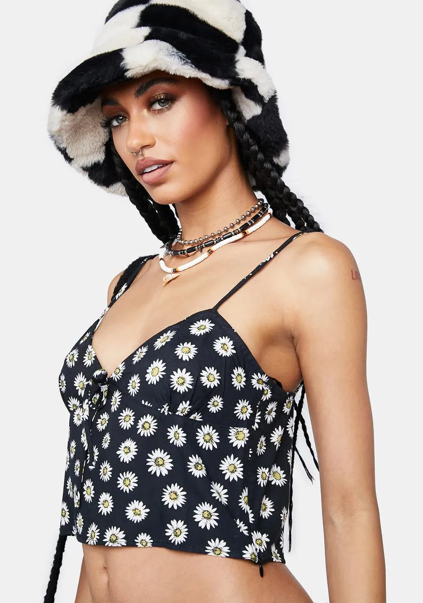 Grunge Daisy Black Harika Cropped Top sold by Dolls Kill product image thumbnail 3