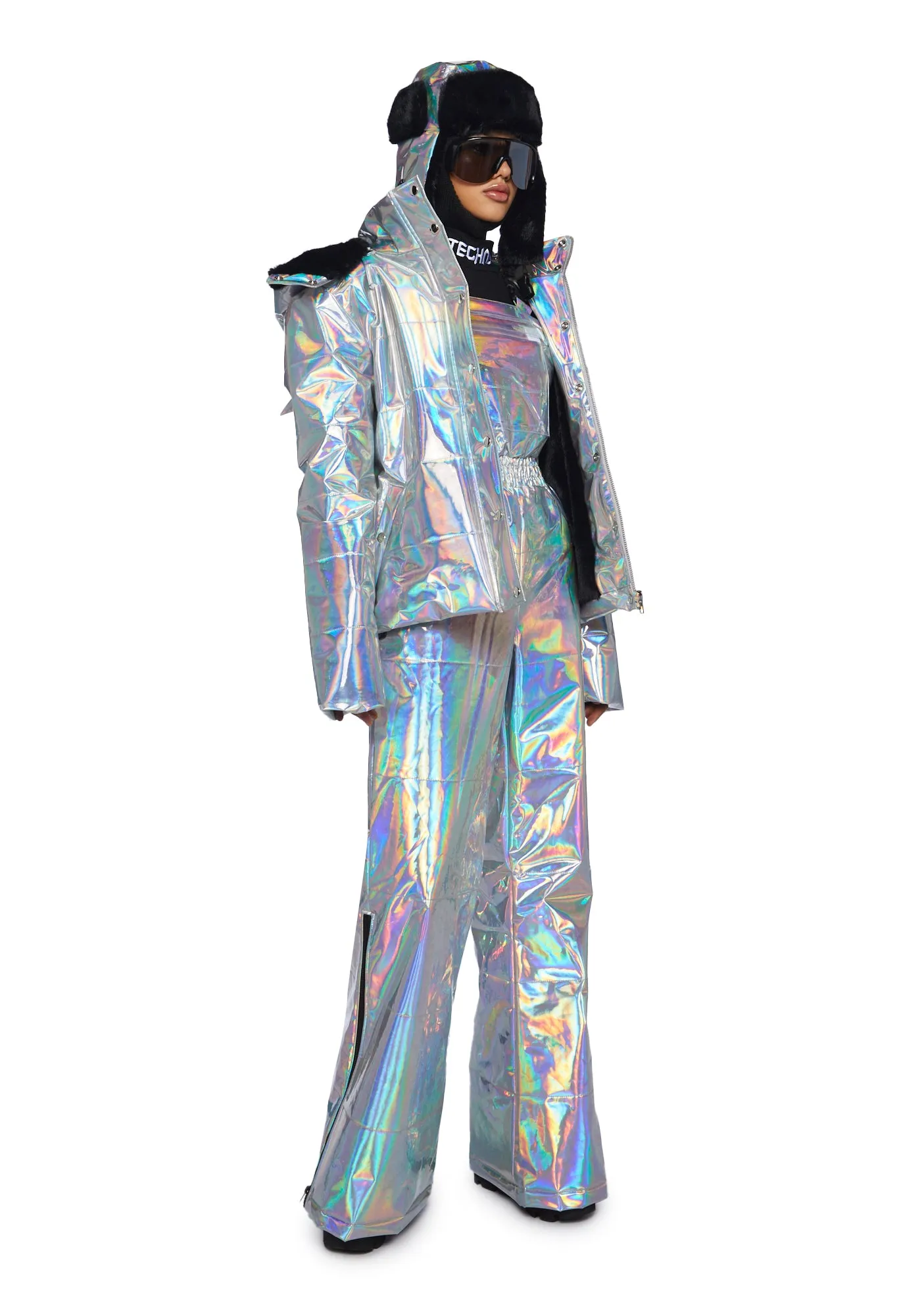 Dark Savage Signals Holographic Jumpsuit sold by Dolls Kill product image thumbnail 5