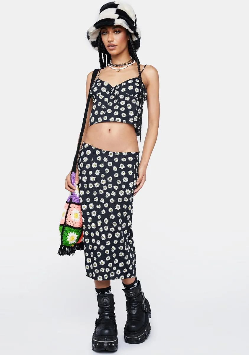 Grunge Daisy Black Harika Cropped Top sold by Dolls Kill product image thumbnail 2