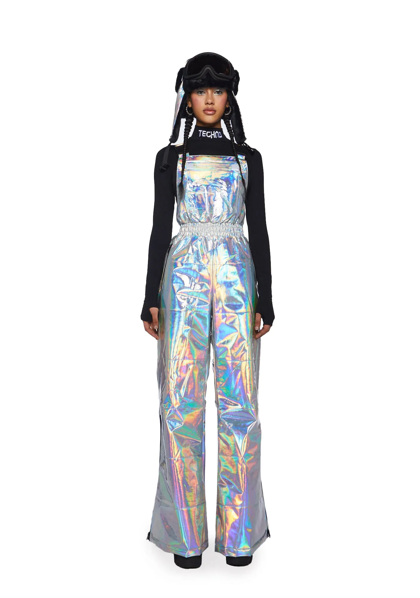 Dark Savage Signals Holographic Jumpsuit sold by Dolls Kill