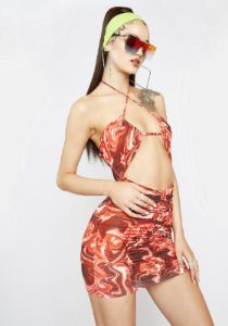 Fiery Miss Mastermind Cutout Mini Dress sold by Dolls Kill